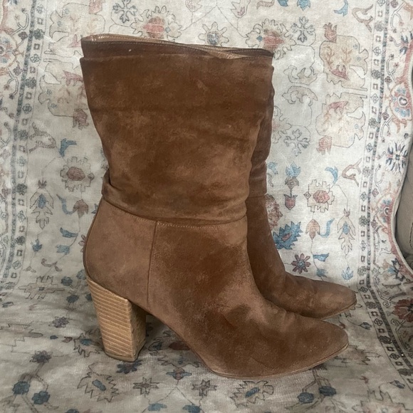 Manolo Blahnik Brown Suede Heeled Boots - Picture 7 of 12